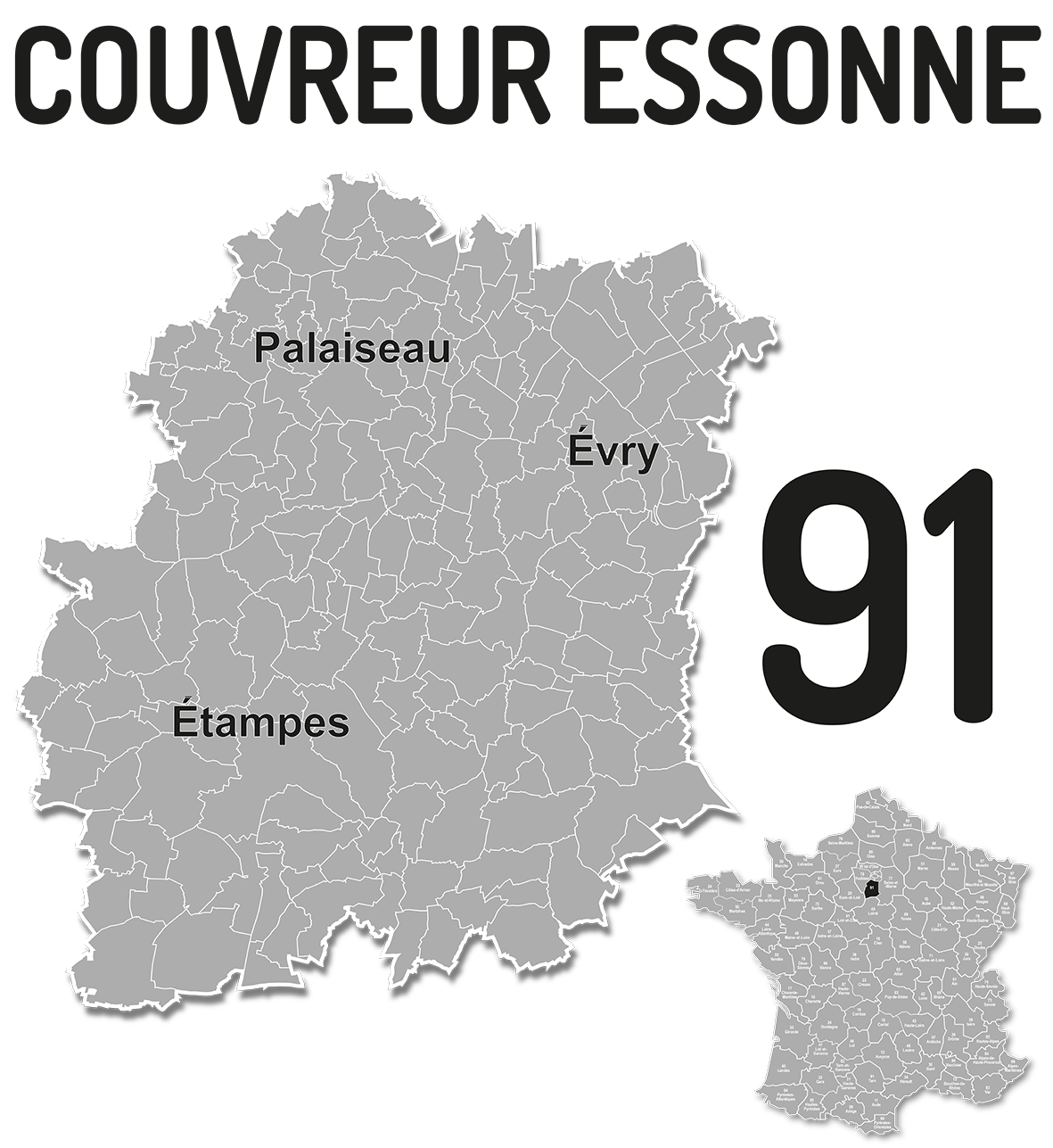 Carte couvreur 91 Essonne
